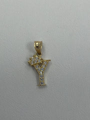14k letter Y pendant with Cz’s stones