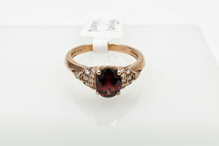 14k Rose Gold Diamond Ring with ruby