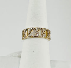 14k ring with stones monaco style