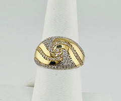 14k wave ring with stones