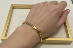 14k bracelet cuban link no with diamond cut 5.7mm