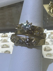 14k trio set wedding engagement