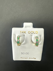 14k huggies green