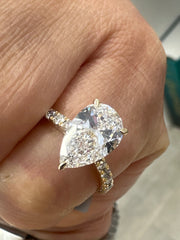 14k Diamond Engagement ring lab diamond 2.5ct