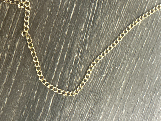 14k Necklace cuban style 2 tones 20” hollow
