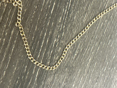 14k Necklace cuban style 2 tones 20” hollow