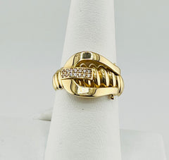 14k belt ring with stones
