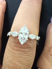 14k 1.50ct lab diamond oval white gold ladies ring engagement IGI certified