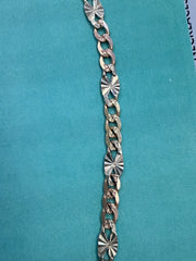 14k Necklace tri-colored Cuban style with diamond cut 18” 2.55g