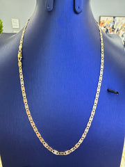 10k necklace valentino 3 color 18” 3.33mm 6.8g