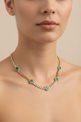 14k green clover monaco necklace 17.81g