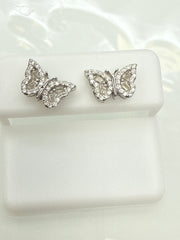 Silver 925 earring moissanite butterfly