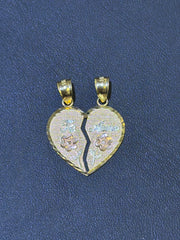 14k "Te amo" breakable heart with roses