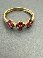14k white & pink stones