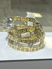 14k trio set wedding engagement