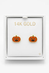 14k Baby and ladies carved pumpkin earring