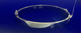14k Bangle white gold bracelet 7” 20”