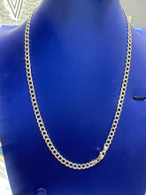 14k Necklace cuban style yellow gold diamond cut 18” 10.8g 4.8mm