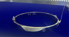 14k Bangle white gold bracelet 7” 20”