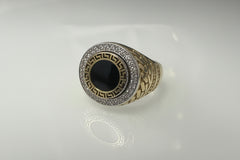 14k ring black round onix