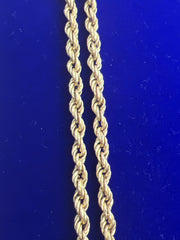 14k yellow gold rope necklace chain 22” 3.8mm 12.83g