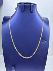 14k Necklace cuban style plain 18” 3mm