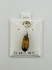 Silver jade and tigers eye pendant