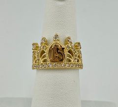 14k Quince (15) crown with stones