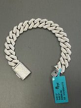 925 Silver 925 Bracelet and moissanite cuban style 16.02ct