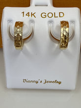 14k hoops small Huggies with diamond cut