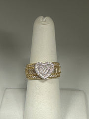 14k heart ring
