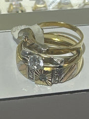 14k trio set wedding engagement