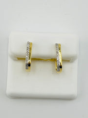 Silver diamond hoop earrings 0.15ct