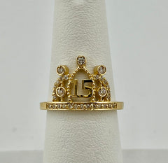 14k Quince (15) crown with stones