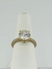 14k Diamond Engagement ring lab diamond 3.75ct with certificate