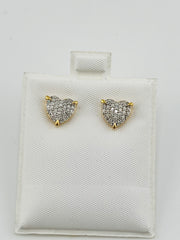 925 earring heart shaped Silver diamond 0.33ct