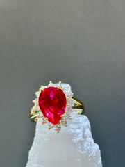 14k pink stone ring