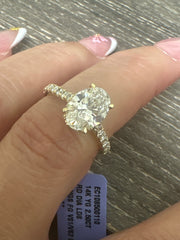 14k Diamond Engagement ring lab diamond 2.5ct