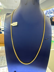 14k necklace solid gold Milano chain 24” long