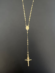 14k Rosary gold rosario 16” +4” necklace
