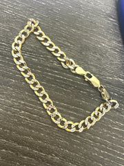 14k bracelet cuban diamond cut 7”