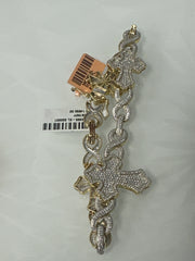 10k gold diamond bracelet cross