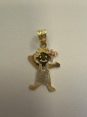 14k pendant little girl with bow