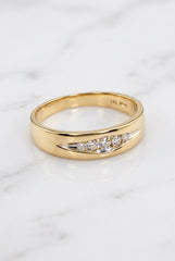 14k gold and diamonds band aro men .33CT