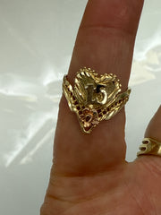14k Quince (15) heart with stones