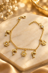 14k bracelet with charms 4.67g min star