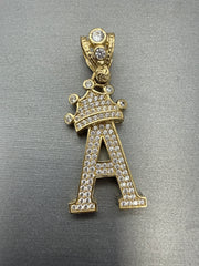 14k letter A pendant