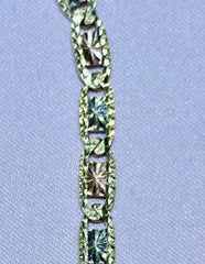 14k tri-colored valentino ankle bracelet 4.5mm 10in.