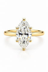 14k Engagement ring marquee style 1.00ct certified CT