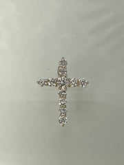 14k Diamond necklace Cross style 14”